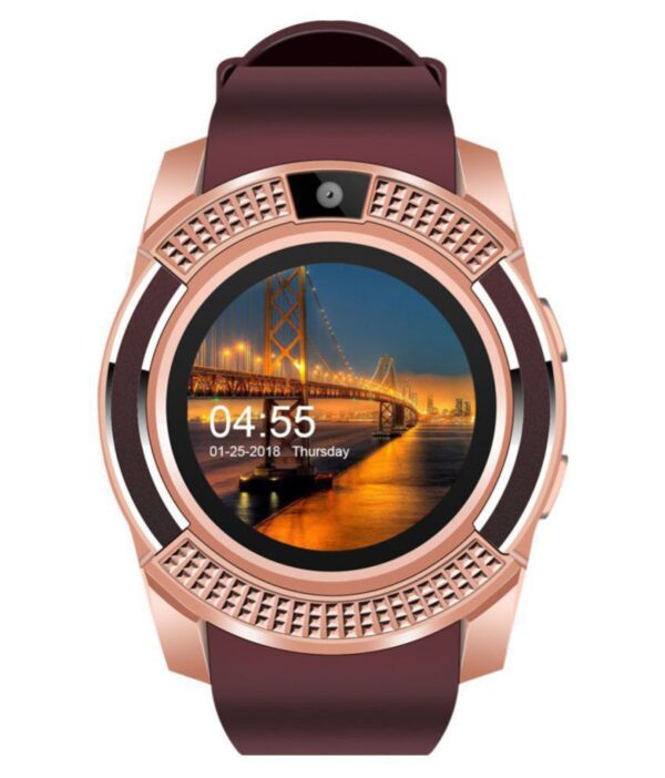 Smart Watch V8 Bluetooth Smartwatch Golden For ladies