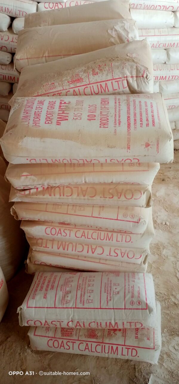 Coast calcium Hydrated Lime) 25 Kg. Mombasa, Nairobi, Kisumu, Machakos, Athi river, Thika, Muranga, Kenol, Kisumu Kampala, Kigali Rwanda Kenya Uganda