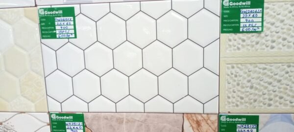 Hexagonal tiles 25x40cm