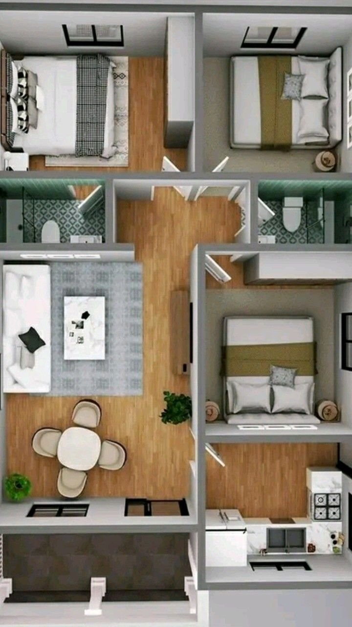 Bedroom Bungalow Design1