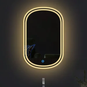 Modern Round Mirror with Ambient Lighting