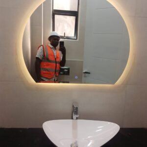 LED 3/4 Moon Backlit Bathroom Mirror