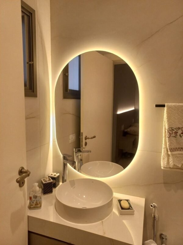 Oval Framed Bathroom Mirror
